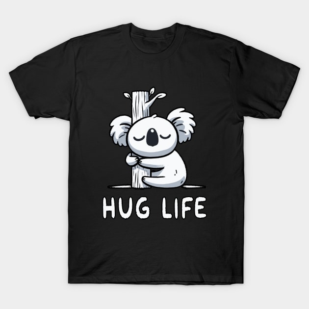 Hug life cuddle Koala T-Shirt by DoodleDashDesigns